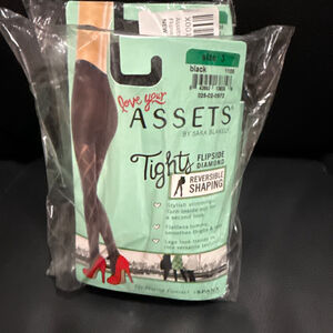 ASSETS by Sara Blakey Tights Reversible Shaping in Flipside Diamond Black Size 3